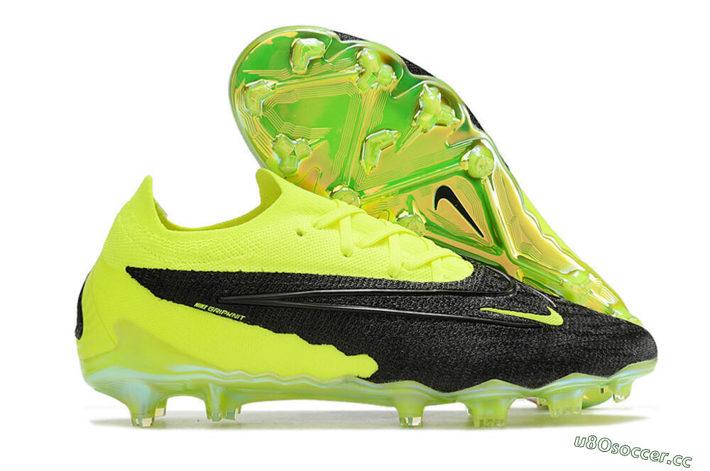 Men's Nike Phantom GX Elite FG Firm Ground Low-Tops Football Boots - Black/Green 2