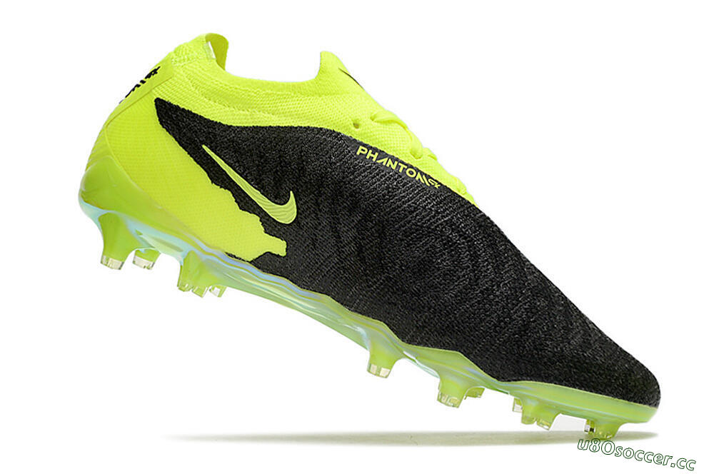 Men's Nike Phantom GX Elite FG Firm Ground Low-Tops Football Boots - Black/Green 4