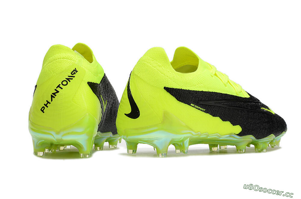 Men's Nike Phantom GX Elite FG Firm Ground Low-Tops Football Boots - Black/Green 6