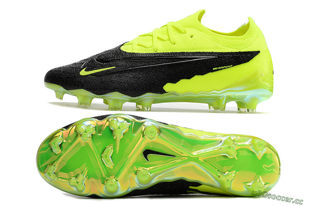 Men's Nike Phantom GX Elite FG Firm Ground Low-Tops Football Boots - Black/Green 1