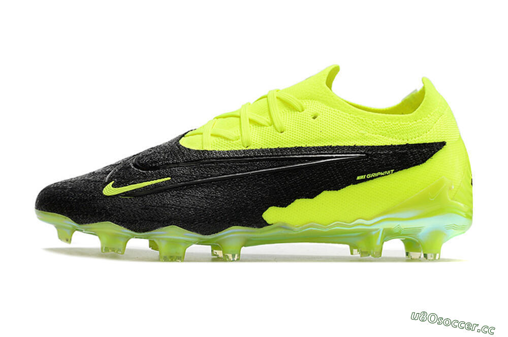 Men's Nike Phantom GX Elite FG Firm Ground Low-Tops Football Boots - Black/Green 0