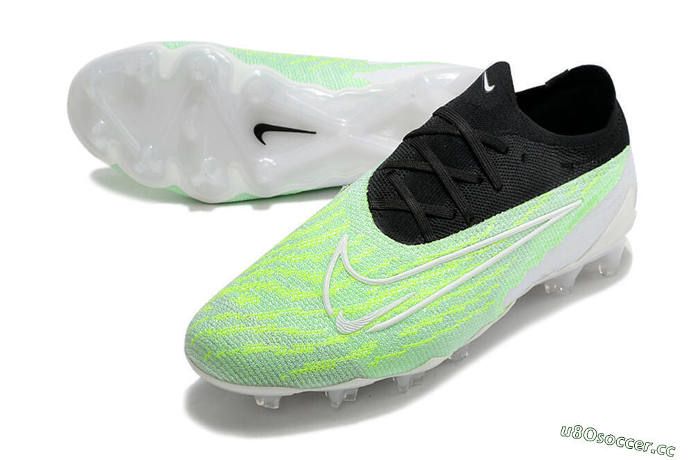 Men's Nike Phantom GX Elite FG Firm Ground Low-Tops Football Boots - White/Green/Black 3