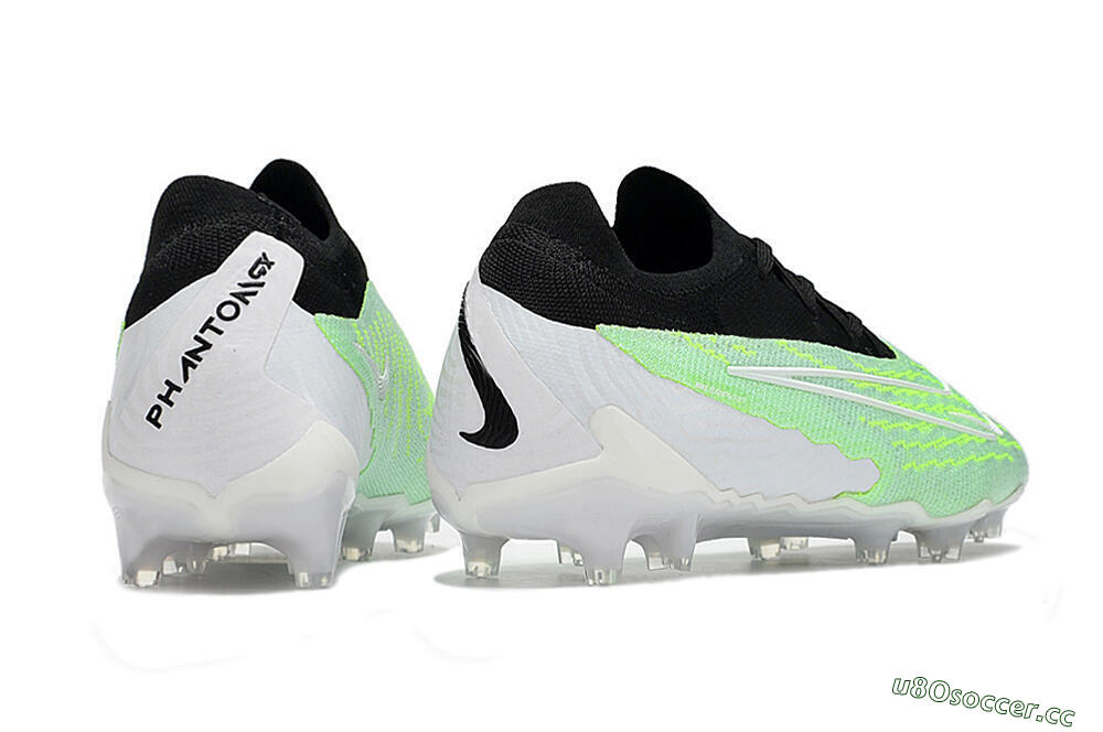 Men's Nike Phantom GX Elite FG Firm Ground Low-Tops Football Boots - White/Green/Black 6