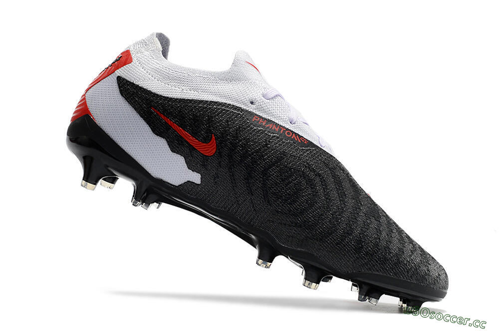 Men's Nike Phantom GX Elite FG Firm Ground Low-Tops Football Boots - Black/White/Red 4