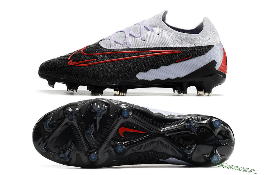 Men's Nike Phantom GX Elite FG Firm Ground Low-Tops Football Boots - Black/White/Red 1