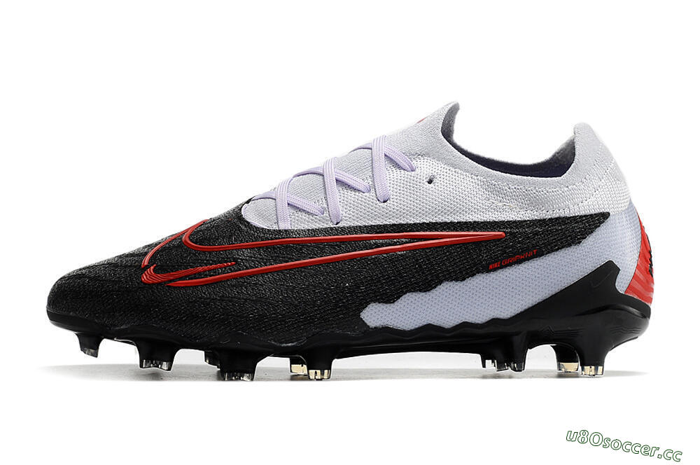 Men's Nike Phantom GX Elite FG Firm Ground Low-Tops Football Boots - Black/White/Red 0
