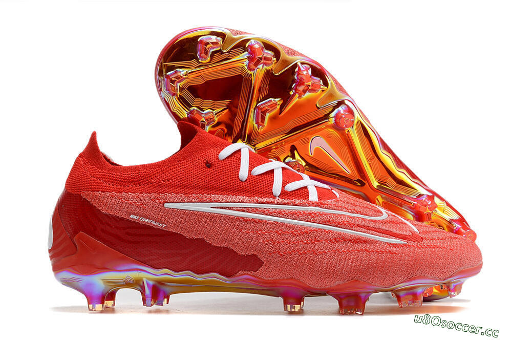 Men's Nike Phantom GX Elite FG Firm Ground Low-Tops Football Boots - Red/White 2