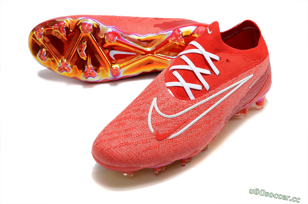 Men's Nike Phantom GX Elite FG Firm Ground Low-Tops Football Boots - Red/White 3