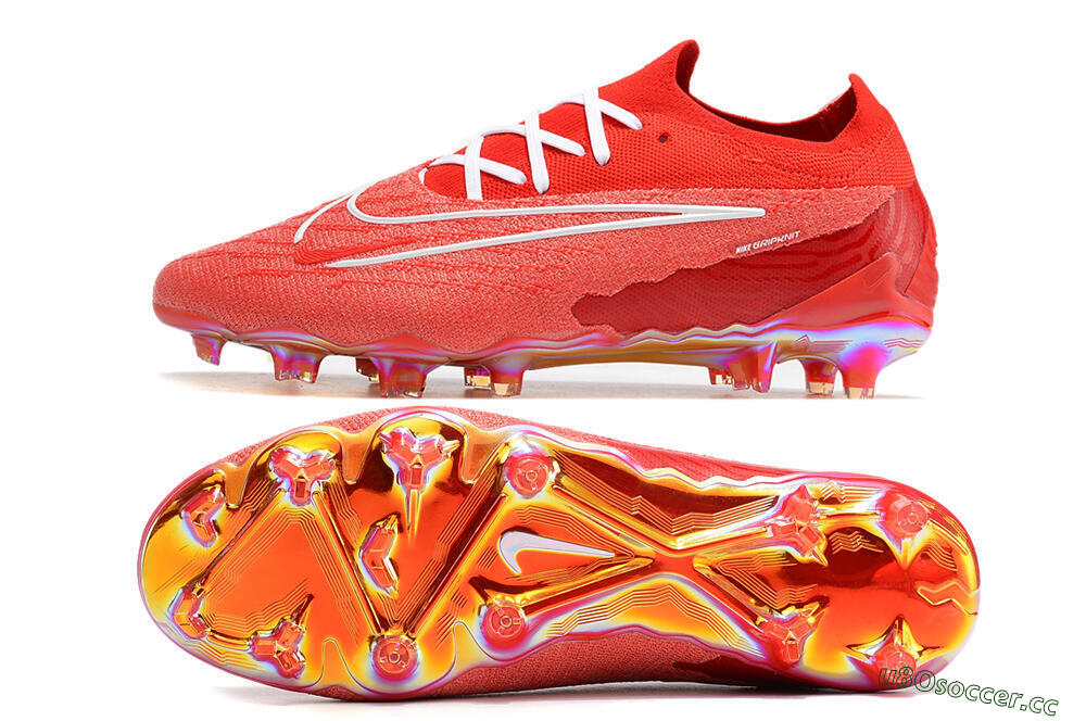 Men's Nike Phantom GX Elite FG Firm Ground Low-Tops Football Boots - Red/White 1
