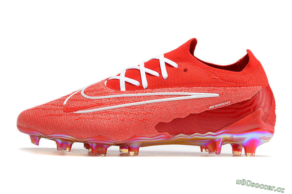 Men's Nike Phantom GX Elite FG Firm Ground Low-Tops Football Boots - Red/White 0