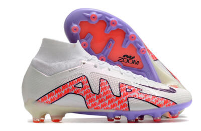 Men's Nike Air Zoom Mercurial Superfly 9 Elite AG Artificial Grass High-Tops Football Boots - White/Pink