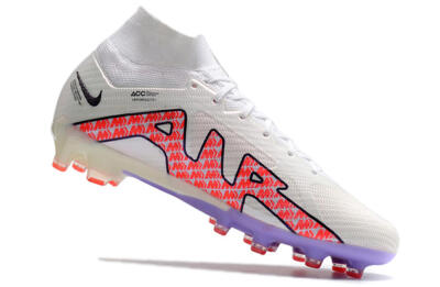 Men's Nike Air Zoom Mercurial Superfly 9 Elite AG Artificial Grass High-Tops Football Boots - White/Pink