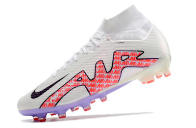 Men's Nike Air Zoom Mercurial Superfly 9 Elite AG Artificial Grass High-Tops Football Boots - White/Pink