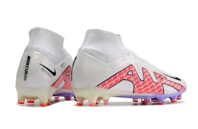 Men's Nike Air Zoom Mercurial Superfly 9 Elite AG Artificial Grass High-Tops Football Boots - White/Pink