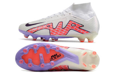 Men's Nike Air Zoom Mercurial Superfly 9 Elite AG Artificial Grass High-Tops Football Boots - White/Pink