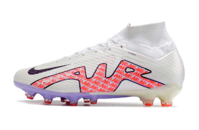 Men's Nike Air Zoom Mercurial Superfly 9 Elite AG Artificial Grass High-Tops Football Boots - White/Pink