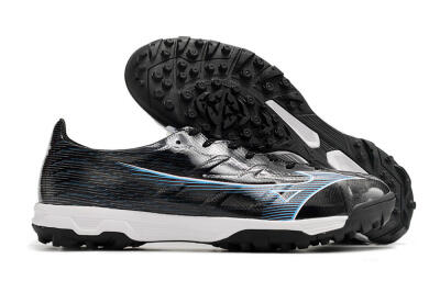 Men's Mizuno Morelia Alpha Japan TF Artificial Turf Low-Tops Football Shoes - Black/White/Blue