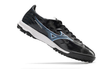 Men's Mizuno Morelia Alpha Japan TF Artificial Turf Low-Tops Football Shoes - Black/White/Blue