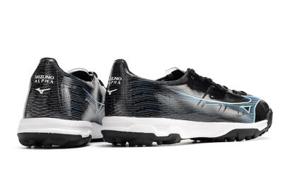 Men's Mizuno Morelia Alpha Japan TF Artificial Turf Low-Tops Football Shoes - Black/White/Blue