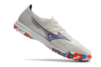 Men's Mizuno Morelia Alpha Japan TF Artificial Turf Low-Tops Football Shoes - White/Blue/Red