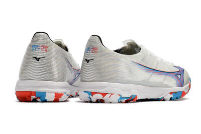 Men's Mizuno Morelia Alpha Japan TF Artificial Turf Low-Tops Football Shoes - White/Blue/Red