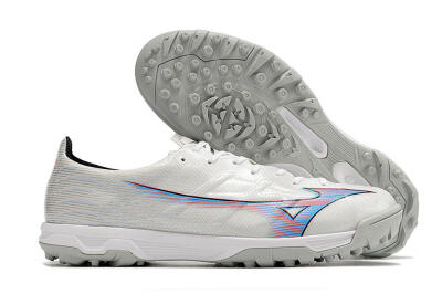 Men's Mizuno Morelia Alpha Japan TF Artificial Turf Low-Tops Football Shoes - White/Blue/Red
