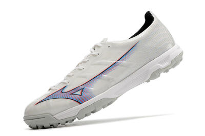 Men's Mizuno Morelia Alpha Japan TF Artificial Turf Low-Tops Football Shoes - White/Blue/Red