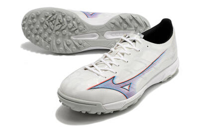 Men's Mizuno Morelia Alpha Japan TF Artificial Turf Low-Tops Football Shoes - White/Blue/Red