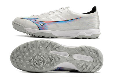 Men's Mizuno Morelia Alpha Japan TF Artificial Turf Low-Tops Football Shoes - White/Blue/Red