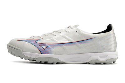 Men's Mizuno Morelia Alpha Japan TF Artificial Turf Low-Tops Football Shoes - White/Blue/Red
