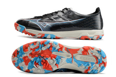 Men's Mizuno Morelia Alpha Japan TF Artificial Turf Low-Tops Football Shoes - Black/White
