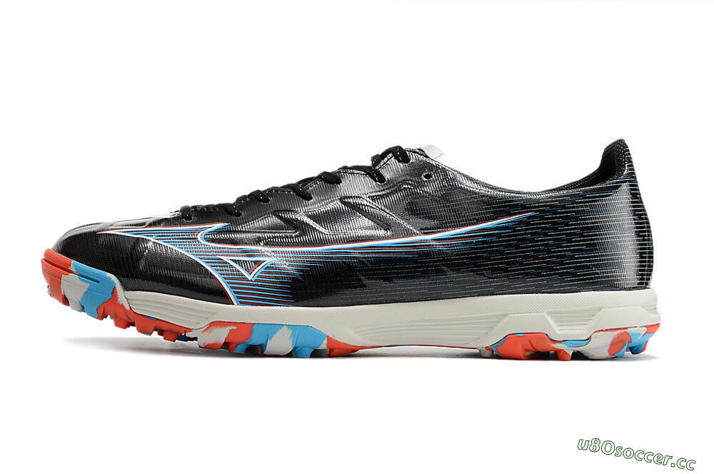 Men's Mizuno Morelia Alpha Japan TF Artificial Turf Low-Tops Football Shoes - Black/White 0