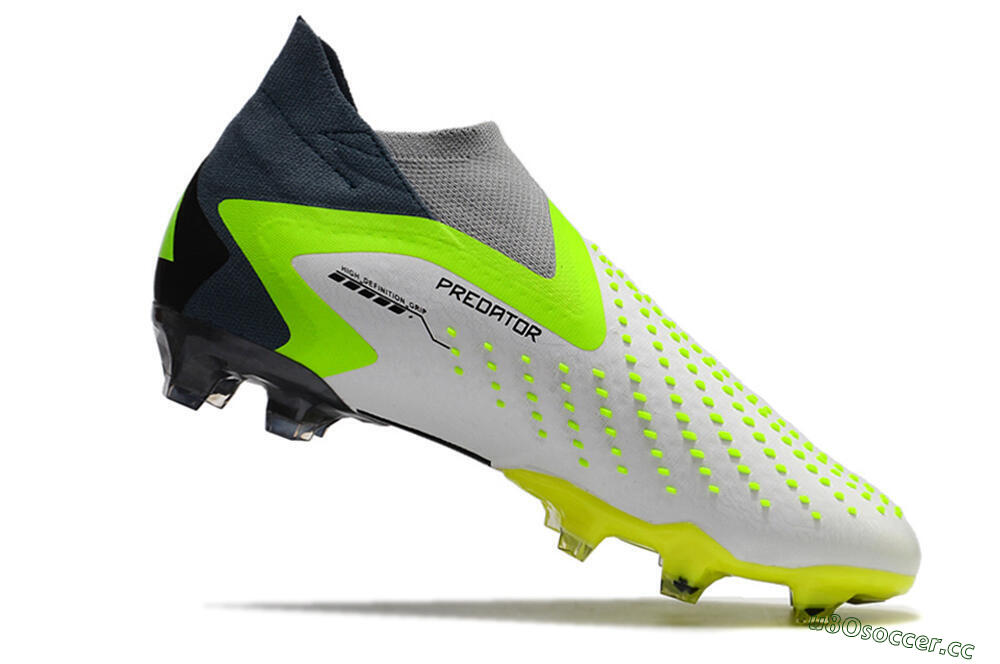 Men's Adidas Predator Accuracy+ FG Firm Ground High-Tops Football Boots - White/Black/Green 4