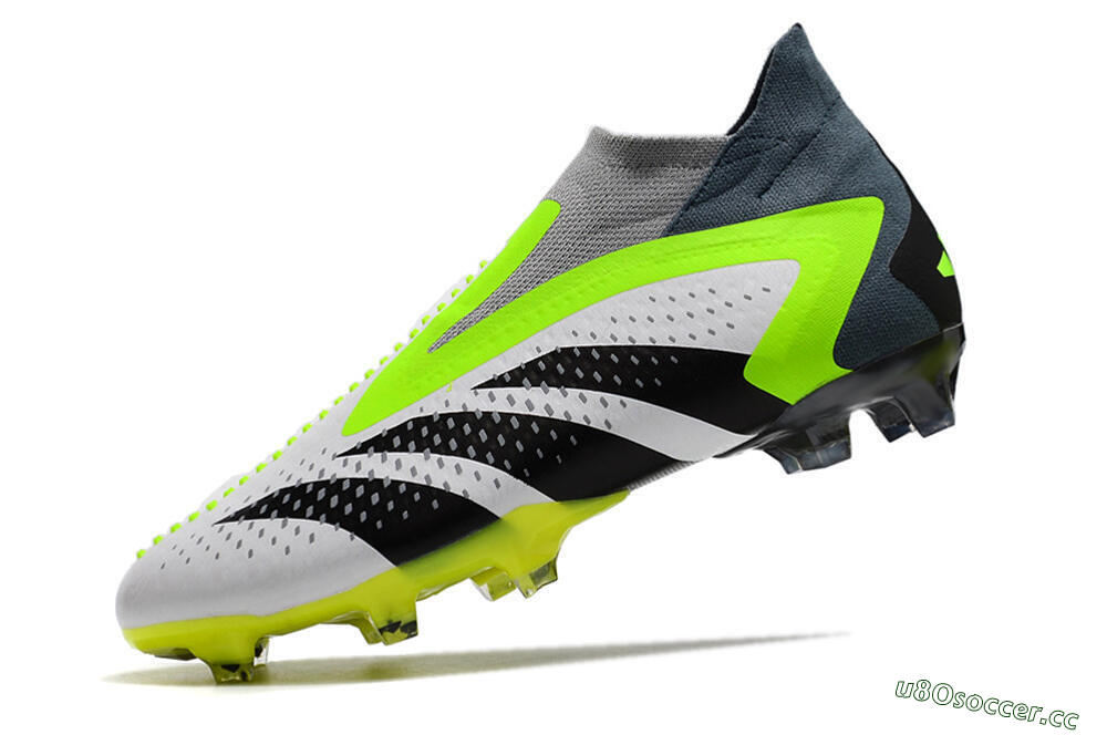 Men's Adidas Predator Accuracy+ FG Firm Ground High-Tops Football Boots - White/Black/Green 5