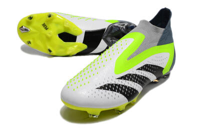 Men's Adidas Predator Accuracy+ FG Firm Ground High-Tops Football Boots - White/Black/Green