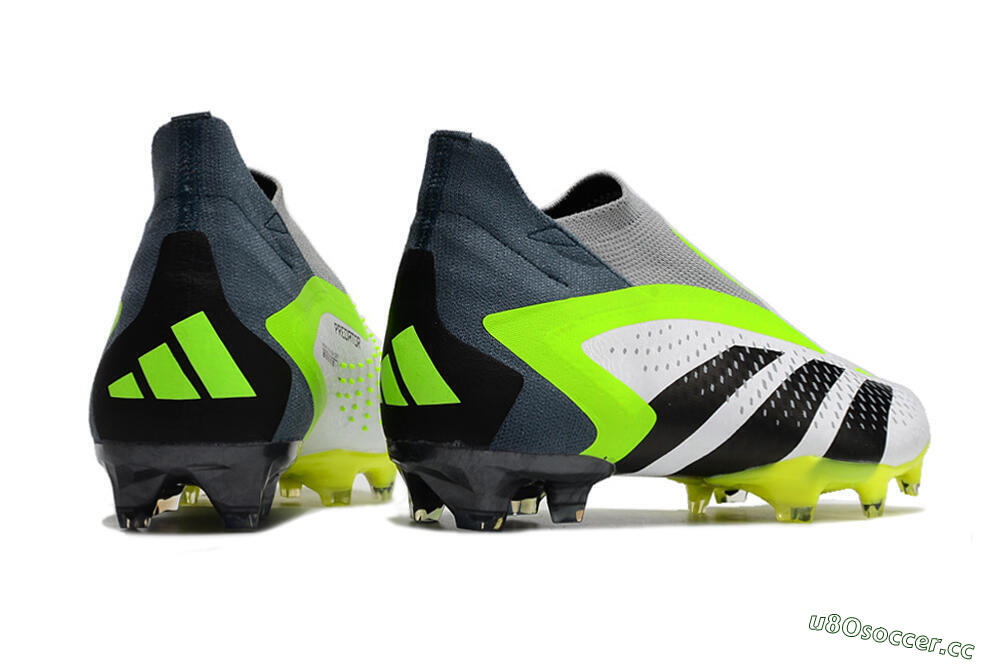 Men's Adidas Predator Accuracy+ FG Firm Ground High-Tops Football Boots - White/Black/Green 6