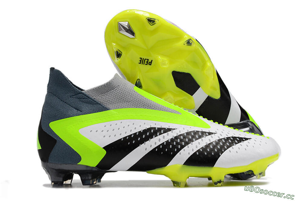 Men's Adidas Predator Accuracy+ FG Firm Ground High-Tops Football Boots - White/Black/Green 2