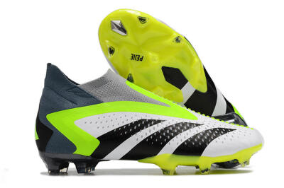 Men's Adidas Predator Accuracy+ FG Firm Ground High-Tops Football Boots - White/Black/Green