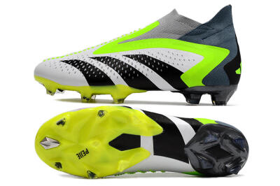 Men's Adidas Predator Accuracy+ FG Firm Ground High-Tops Football Boots - White/Black/Green