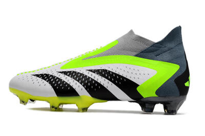 Men's Adidas Predator Accuracy+ FG Firm Ground High-Tops Football Boots - White/Black/Green