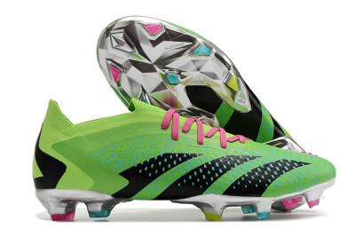 Men's Adidas Predator Accuracy.1 Low FG Firm Ground Low-Tops Football Boots - Green/Blue/Black