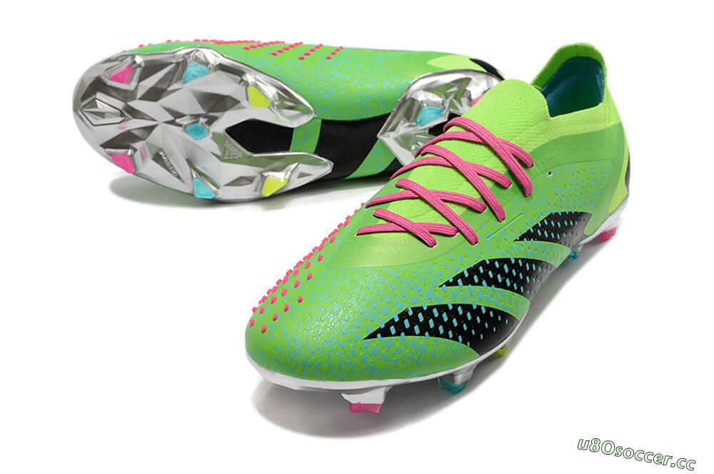 Men's Adidas Predator Accuracy.1 Low FG Firm Ground Low-Tops Football Boots - Green/Blue/Black 3
