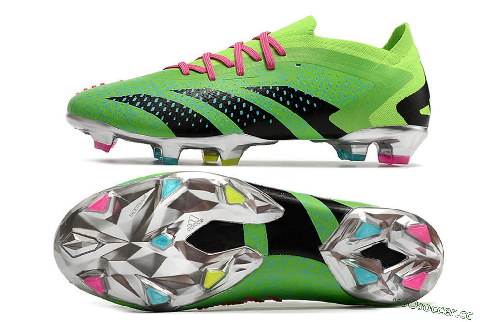 Men's Adidas Predator Accuracy.1 Low FG Firm Ground Low-Tops Football Boots - Green/Blue/Black 1