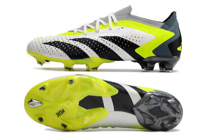 Men's Adidas Predator Accuracy.1 Low FG Firm Ground Low-Tops Football Boots - White/Black/Green