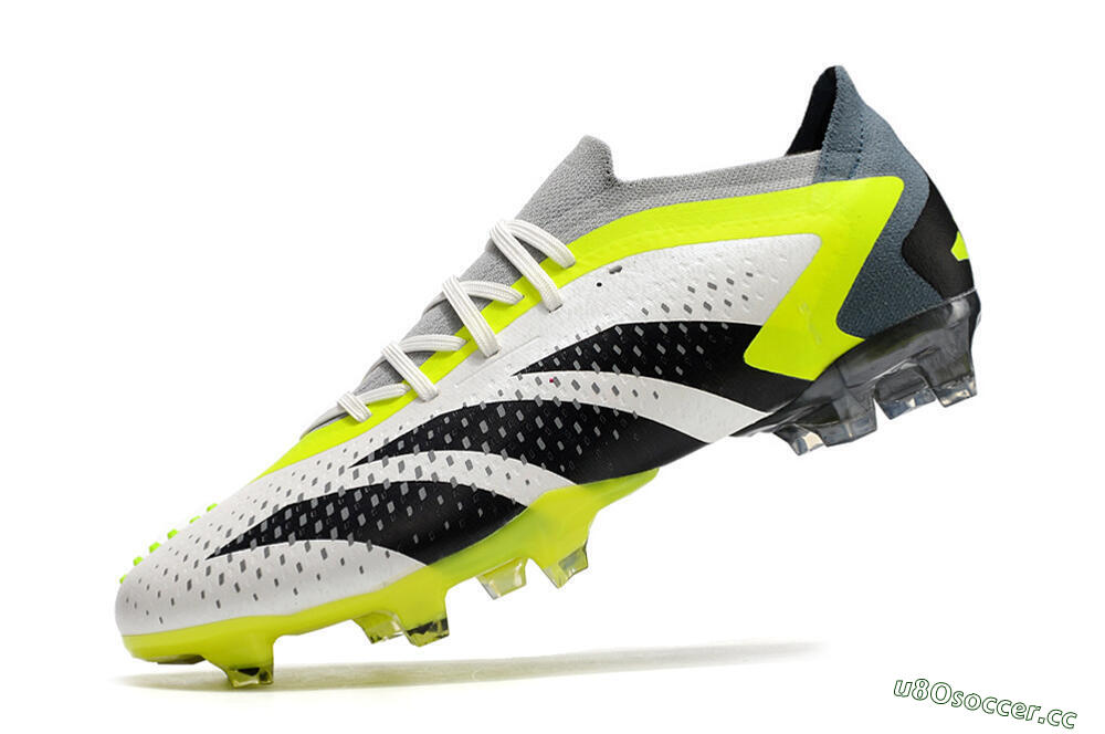 Men's Adidas Predator Accuracy.1 Low FG Firm Ground Low-Tops Football Boots - White/Black/Green 5