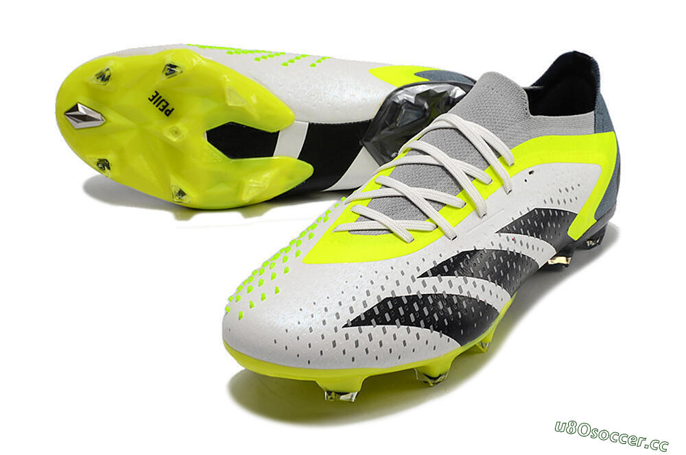 Men's Adidas Predator Accuracy.1 Low FG Firm Ground Low-Tops Football Boots - White/Black/Green 3