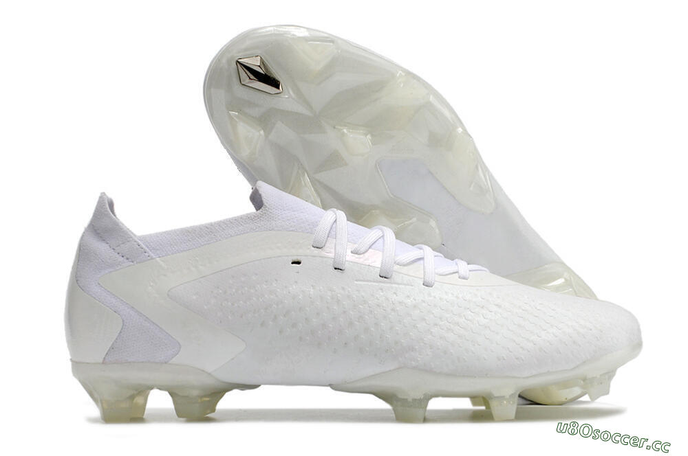 Men's Adidas Predator Accuracy.1 Low FG Firm Ground Low-Tops Football Boots - White/White 2