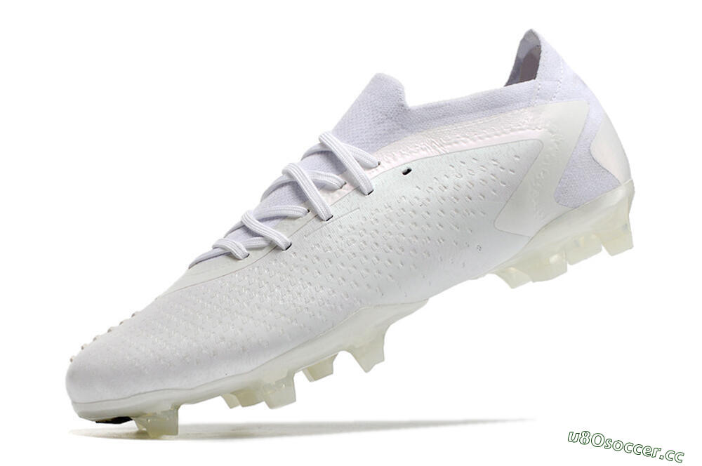 Men's Adidas Predator Accuracy.1 Low FG Firm Ground Low-Tops Football Boots - White/White 5