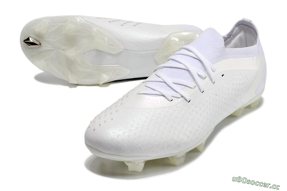 Men's Adidas Predator Accuracy.1 Low FG Firm Ground Low-Tops Football Boots - White/White 3
