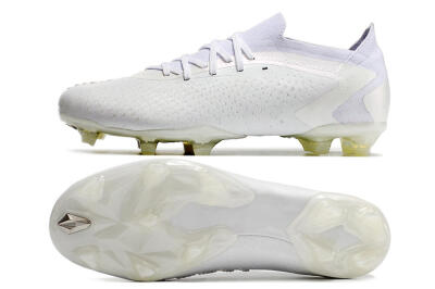 Men's Adidas Predator Accuracy.1 Low FG Firm Ground Low-Tops Football Boots - White/White